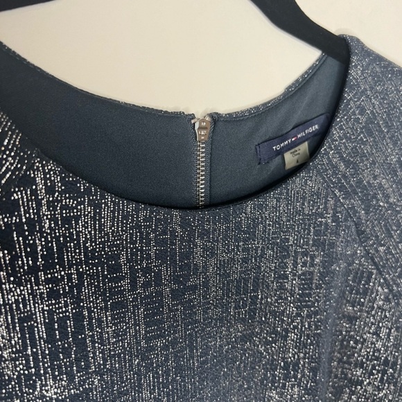 Tommy Hilfiger- Navy and Silver Metallic Dress - Size 4 - Picture 4 of 7